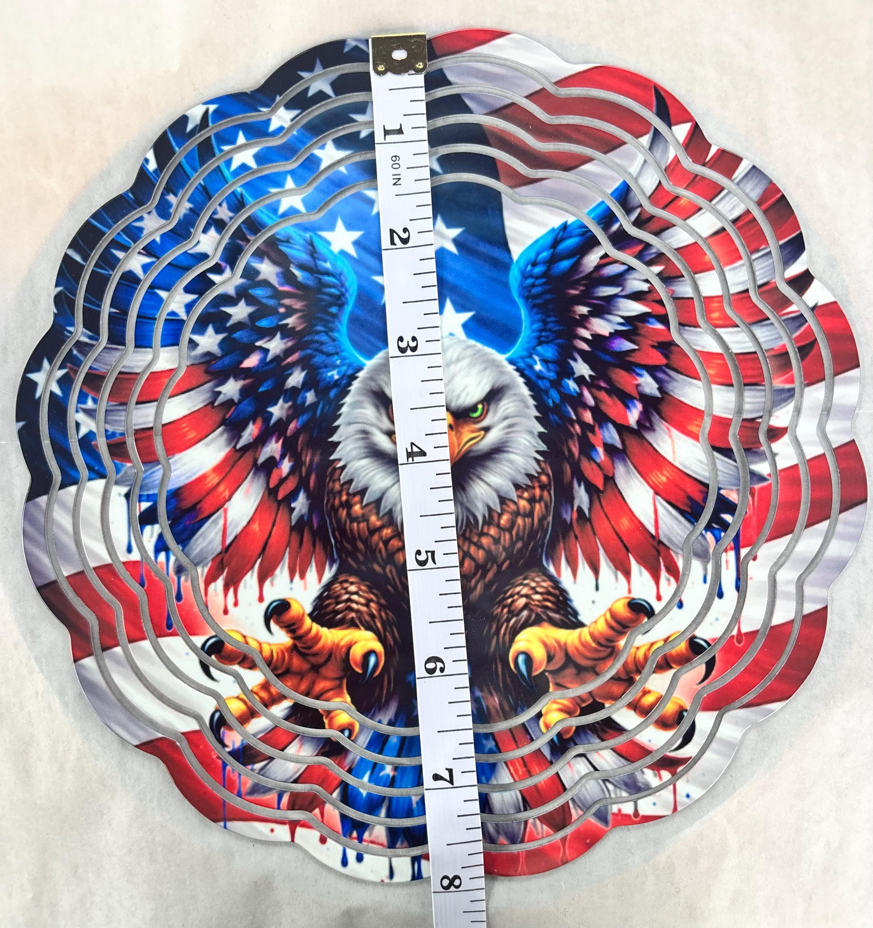 8” Wind Spinner USA Flag with Eagle