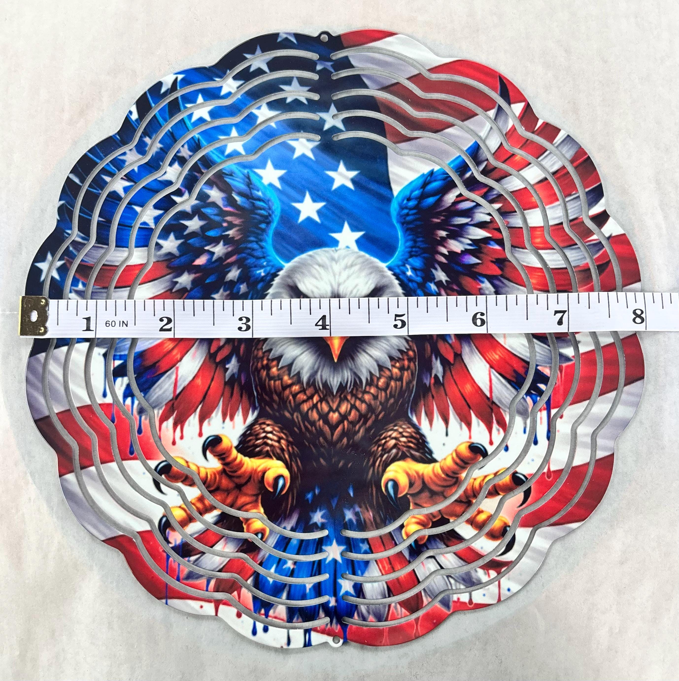 8” Wind Spinner USA Flag with Eagle