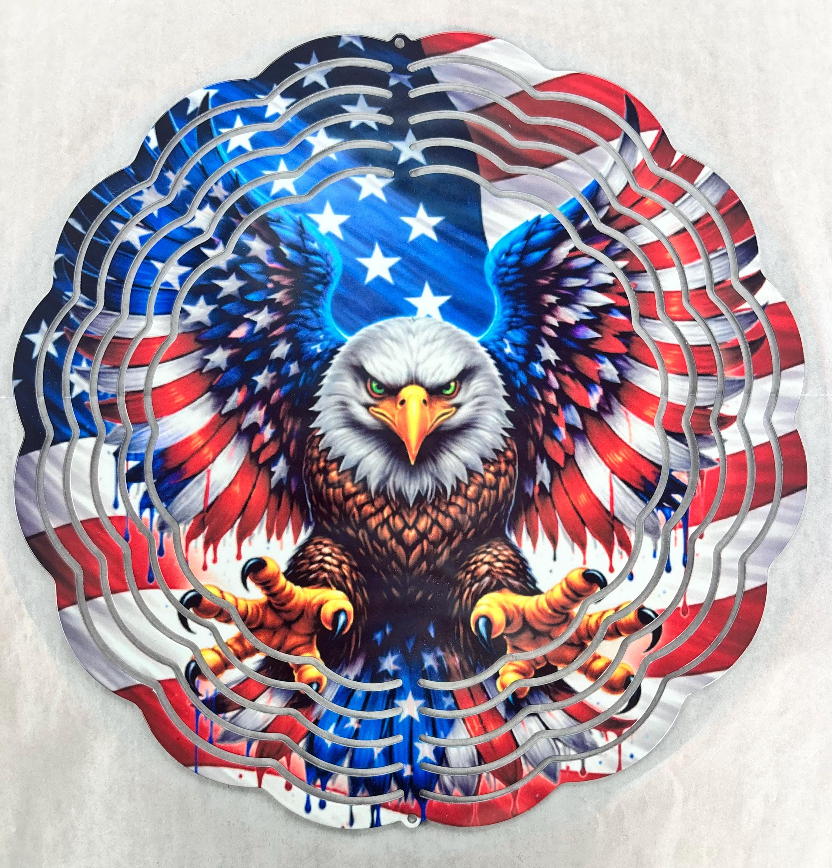 8” Wind Spinner USA Flag with Eagle