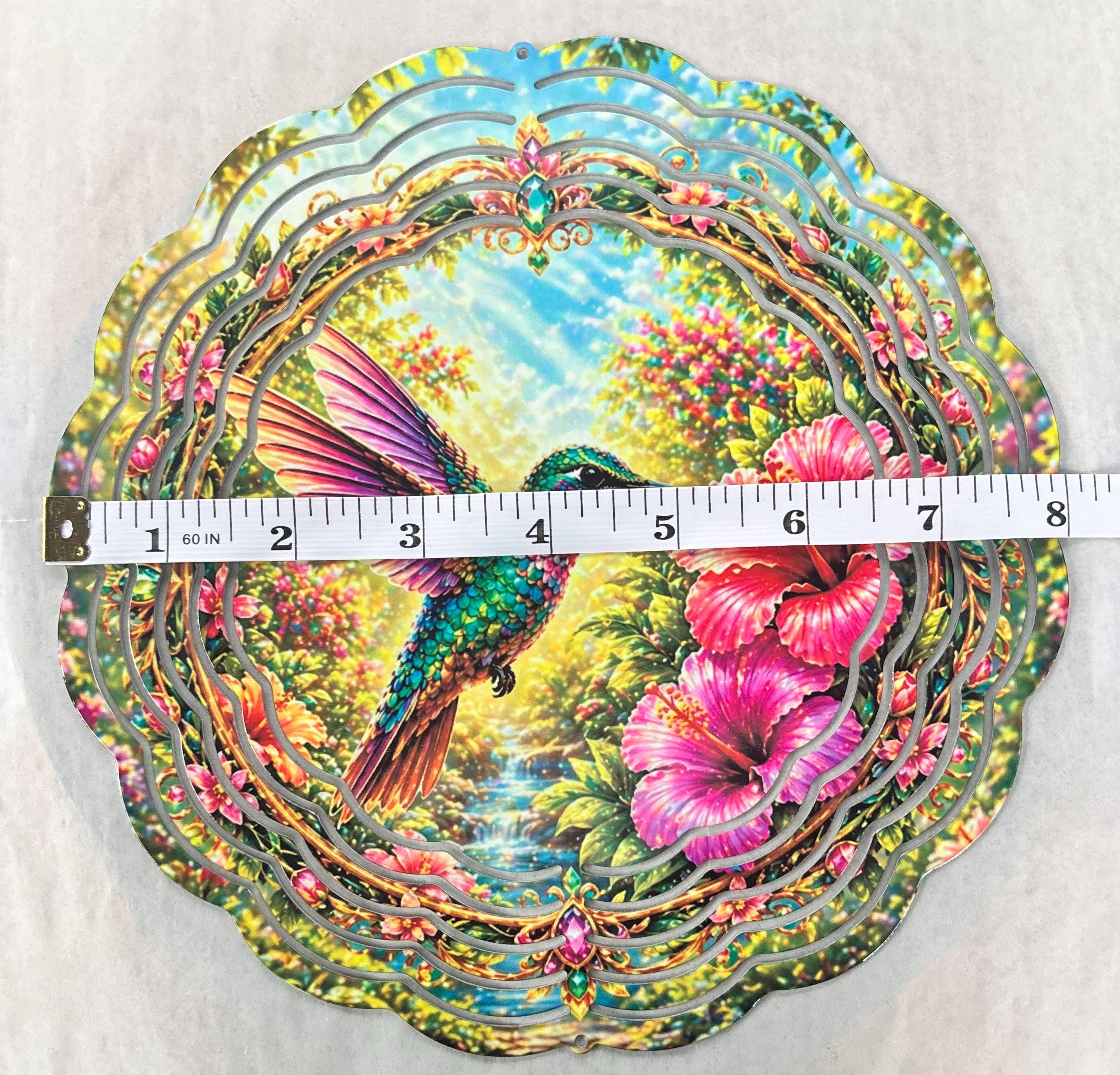 8” Wind Spinner Hummingbird Floral