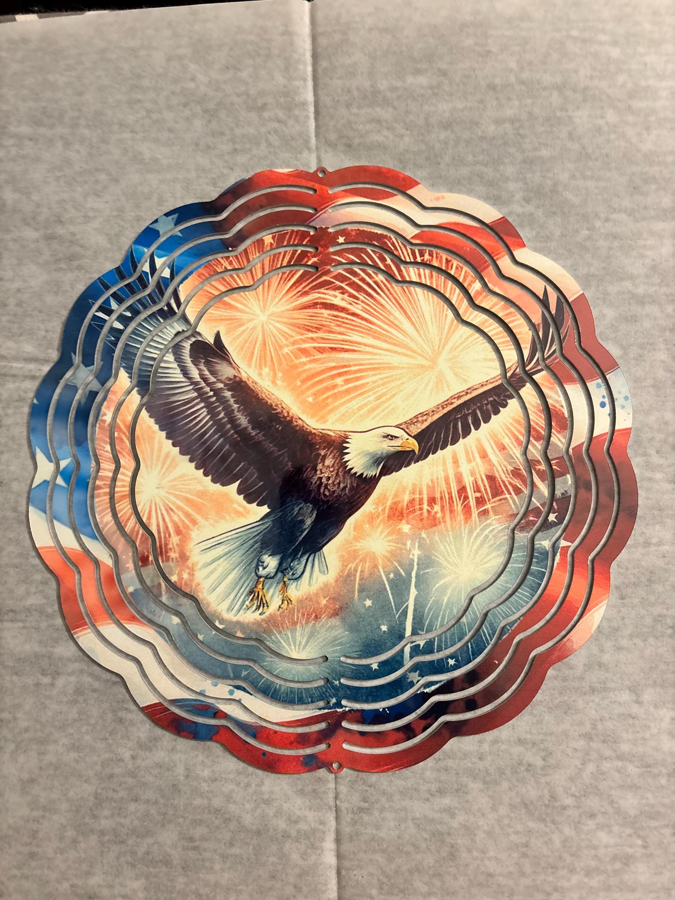 8” American Eagle with Flags and Fireworks